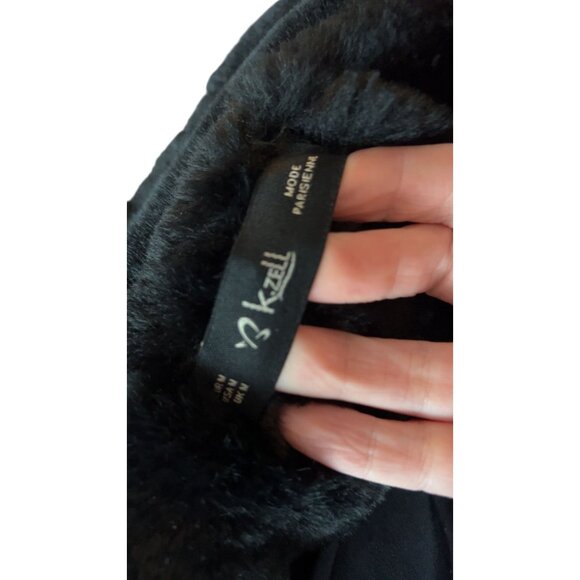 K. Zell Paris faux fur coat teddy bear coat size M black - Picture 5 of 9